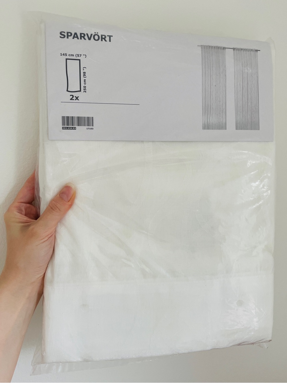 IKEA SPARVORT Sheer curtains, white